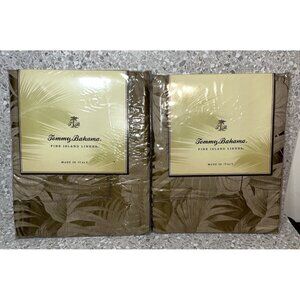 2 Tommy Bahama King Pillow Shams NEW Jungle Fever 8620 Banana Leaf 21 x 36 Italy